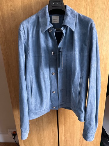 Giacca pelle scamosciata blu