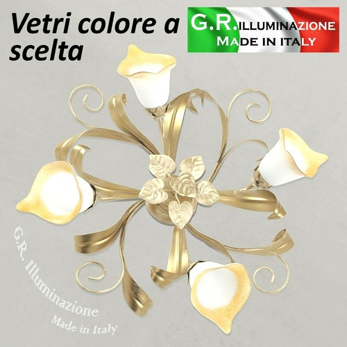 Plafoniera ferro battuto 4 - plafoniera,
