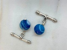 Maglie polsini agata blu e