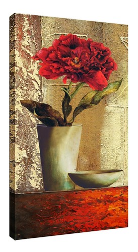 Quadro floreale bianco rosso - floreale,