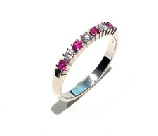 Anello Veretta Rubini Naturali