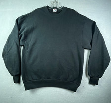 Maglione Jerzees Vintage Felpa Nera Vuota 50/50 Misto USA Uomo XL NOS
