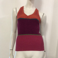 D&G DOLCE&GABBANA Canotta multicolore rosa viola fantasia righe lurex Tg IT 42