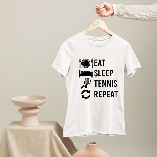 Maglietta eat sleep tennis - eat,