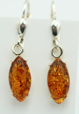 Orecchini In Ambra 925 Argento