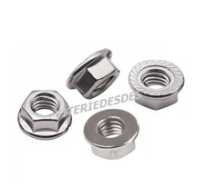 DADI IN ACCIAIO INOX M3 M4 M5 M6 M8 M10 M12 M14 M16 M20 FLANGIATI CON RONDELLA