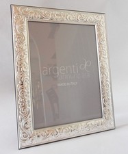 CORNICE PORTAFOTO PORTAFOTOGRAFIE ARGENTO cm22x18x2  FOTO cm18x13 ROCOCò