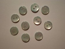 Bottoni IN Madreperla 7.5mm Per Scarpe e Abito da Bambola Lotto Di 10 Blu