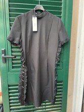 Abito nero balze Volant Dress