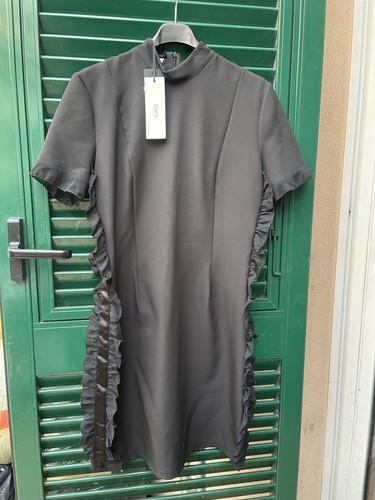 Abito nero balze volant dress - nero,