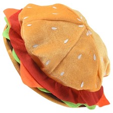 Cappello hamburger divertente, cappello hamburger fast food divertente, forniture pizza party5427