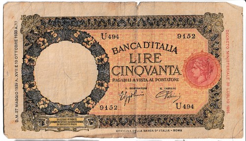 Italy lire 1933 rare - italy,