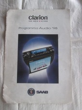 SAAB Programma Audio Autoradio CLARION Depliant Brochure Originale anno 1998