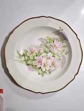 Limoges Giraud Centro Tavola dipinto a mano, bordo in oro zecchino cm 28