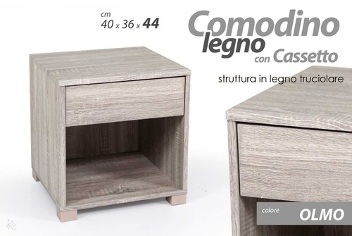 Comodino con cassetto - cassetto, in