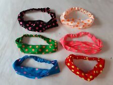 Lotto stock 6 fascia bandana per capelli donna ragazza bimba pois vari colori
