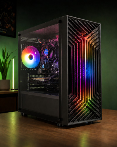 Gaming desktop rgb case - desktop,
