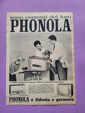 PHONOLA TELEVISORI RITAGLIO CLIPPING PUBBLICITA' ANNI 60 ADVERTISING G15