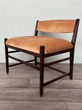 Piccola Poltrona Italiana Anni 60 Poltroncina Vintage In Legno E Velluto