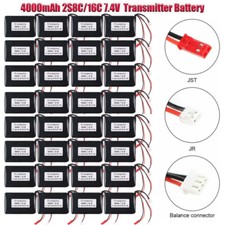Per Spektrum DX9/DX7/DX8/DX6E 4000mAh 7,4V Batteria LiPo Scintillante con JST JR 