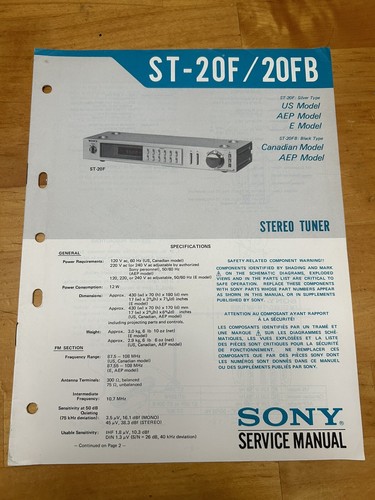 Sony 20f 20fb - sony, st-20f