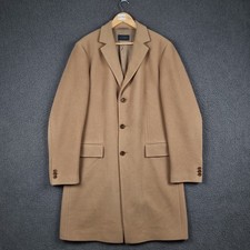 JOOP! Cappotto Uomo L Large 40 Beige Marrone Cammello Lana Cashmere Lungo Soprabito