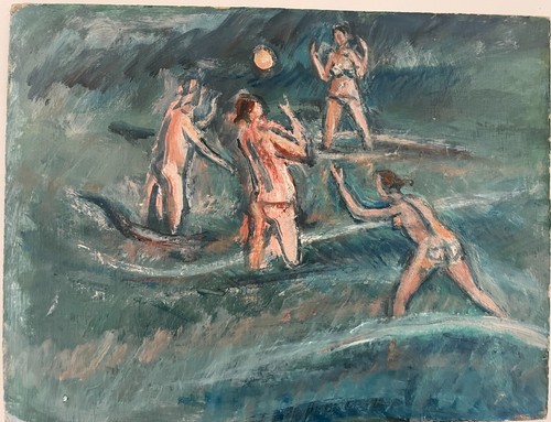 Scuola romana olio cartone - romana, su