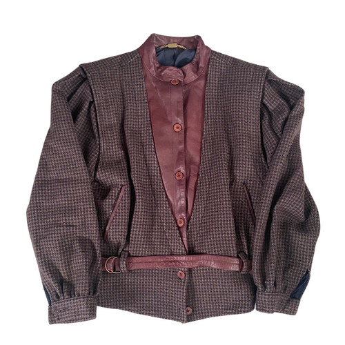 Giacca pelle lana - di,