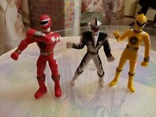 Lotto 3 Power Rangers Rosso,Bianco,Giallo  Alto 9 cm da collezione 