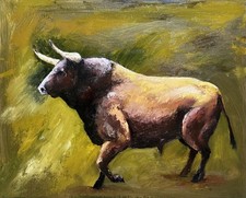 Dipinto olio toro originale