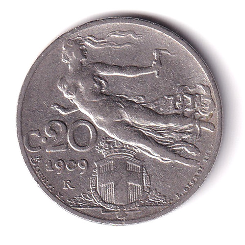 Italia centesimi 1909 - italia, 20