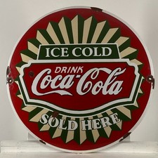 Insegna smaltata Coca-Cola - Ø 50 cm (19,7") - Decorazione pubblicitaria...