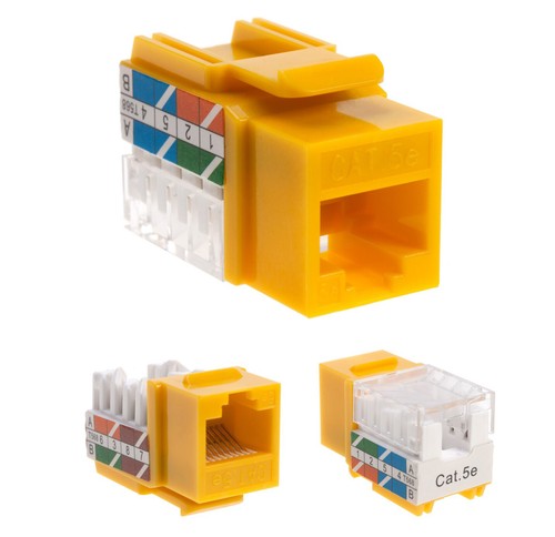Cat5e jack keystone giallo - cat5e,