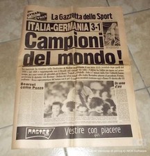 La Gazzetta dello Sport 12 Luglio 1982: ITALIA-GERMANIA 3-1  CAMPIONI del MONDO