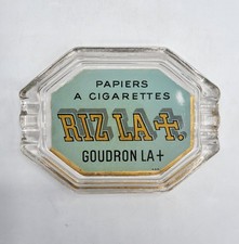 Cendrier publicitaire Papier à cigarettes Rizzla en fixé sous verre Art Déco 