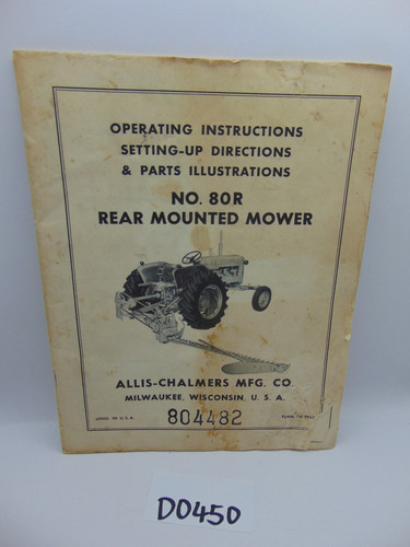 Allis chalmers 80r - n., manuale