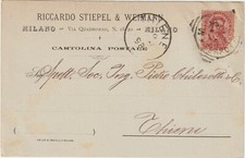 MILANO - RICCARDO STIEPEL & WEIMANN - VIA QUADRONNO - VG. 1898
