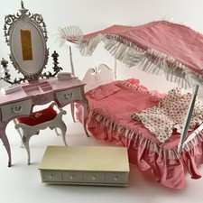 Set camera da letto Barbie Suzy Goose vintage anni 60, vanità, letto e baule