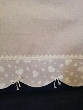 RUNNER DA TAVOLO IN COTONE GRIGIO E ARGENTO CON STILE SHABBY CHIC CM 73 X 43 
