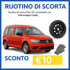 Ruotino Di Scorta Per La Volkswagen Caddy Con Misura Da 16 5Fori Kit Ruota Gomma