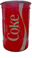 Bidone Latta Sgabello Coca Cola Enjoy Coke Vintage