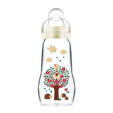 MAM Feel Good Biberon in Vetro Capacità 260ml Colore Neutro 2m+, 1 Pezzi