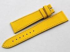 Vera Pelle Martellata Cinturino Giallo Piatto Ricambi Accessori Orologi Cool New