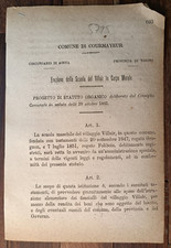 VILLAIR FRAZ. di COURMAYEUR 1886 EREZIONE SCUOLA MASCHILE-2 PAGINE-5795