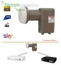 LNB UNIVERSALE TWIN 2 USCITE INDIPENDENTI CON SCHERMATURA LTE PER PARABOLA SAT