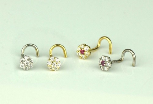 Borchia piercing naso zirconi