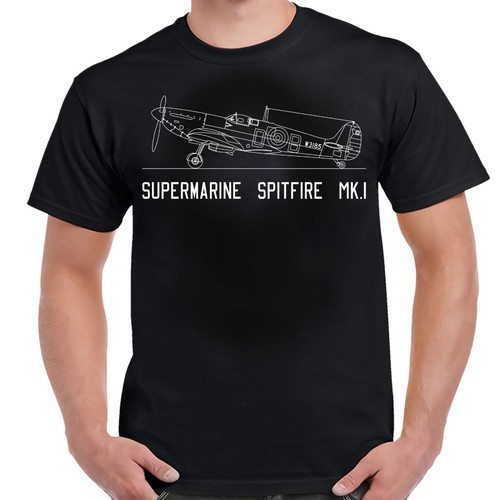 Shirt spitfire nera per - mk.1,
