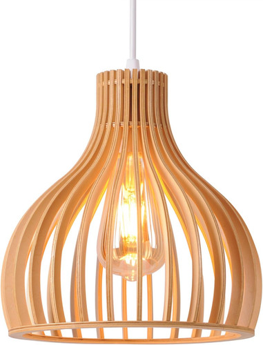 Lampadario vintage legno - lampadario,