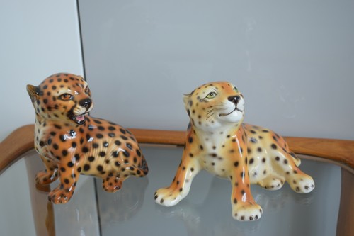 Ceramica coppia leopardi - ceramica,