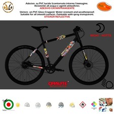 Kit adesivi riflettente telaio bike mtb sticker reflective bomb sponsor strip